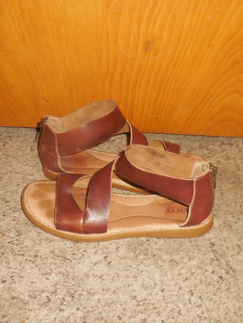 Born Brown Leather Sandals 7 - Picture 3 of 5